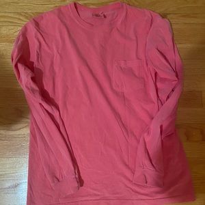 Pink Long Sleeve Comfort Colors Pocket T-Shirt